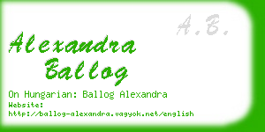 alexandra ballog business card